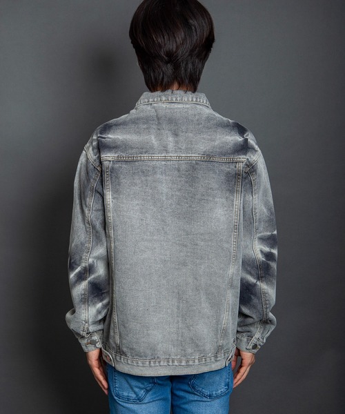 GGD SELECT（ジージーディー　セレクト）の「ダメージ加工デニムジャケット（デニムジャケット・メンズ・ブラック・M/L）」の12枚目の写真