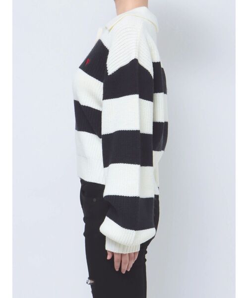 EMODA（エモダ）の「スキッパーワイドニット（ニット/セーター・レディース・その他/ライム/ブラック/ブルー・FREE）」の9枚目の写真