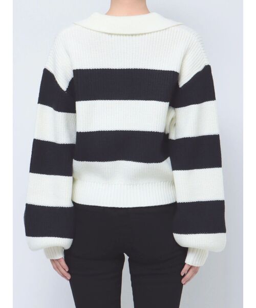 EMODA（エモダ）の「スキッパーワイドニット（ニット/セーター・レディース・その他/ライム/ブラック/ブルー・FREE）」の10枚目の写真