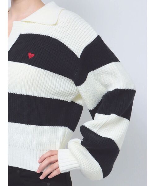 EMODA（エモダ）の「スキッパーワイドニット（ニット/セーター・レディース・その他/ライム/ブラック/ブルー・FREE）」の12枚目の写真