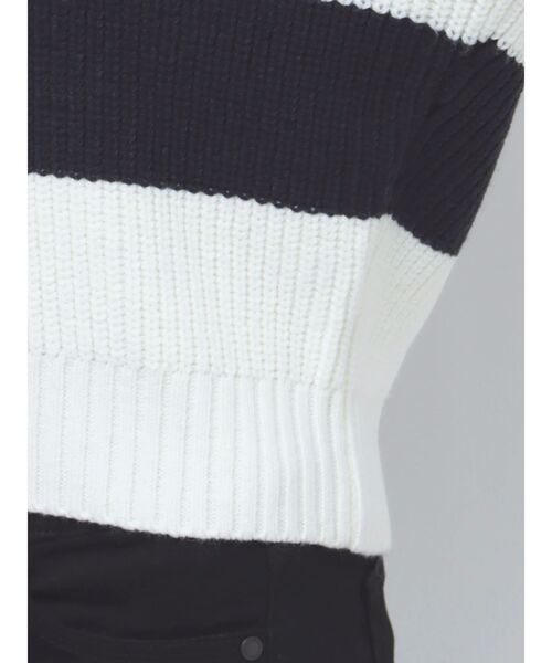 EMODA（エモダ）の「スキッパーワイドニット（ニット/セーター・レディース・その他/ライム/ブラック/ブルー・FREE）」の13枚目の写真