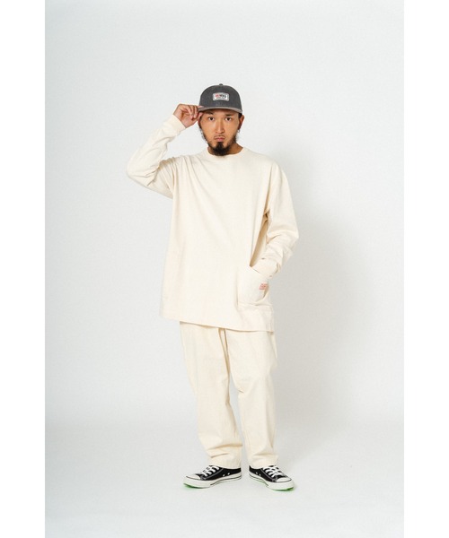 BIG MIKE（ビッグマイク）の「BIG MIKE ビックマイク/ 10oz ダブルポケット 長袖Tシャツ ロンT / 102418220（Tシャツ/カットソー・メンズ・グレイッシュブルー/ホワイト/オレンジ/スミクロ・MEDIUM/LARGE/X-LARGE）」の10枚目の写真