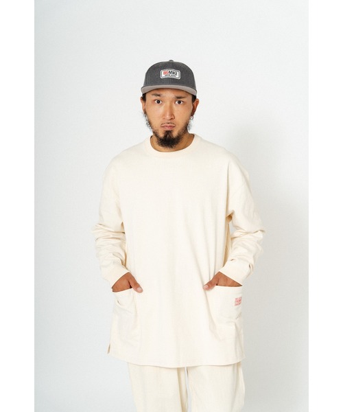 BIG MIKE（ビッグマイク）の「BIG MIKE ビックマイク/ 10oz ダブルポケット 長袖Tシャツ ロンT / 102418220（Tシャツ/カットソー・メンズ・グレイッシュブルー/ホワイト/オレンジ/スミクロ・MEDIUM/LARGE/X-LARGE）」の12枚目の写真
