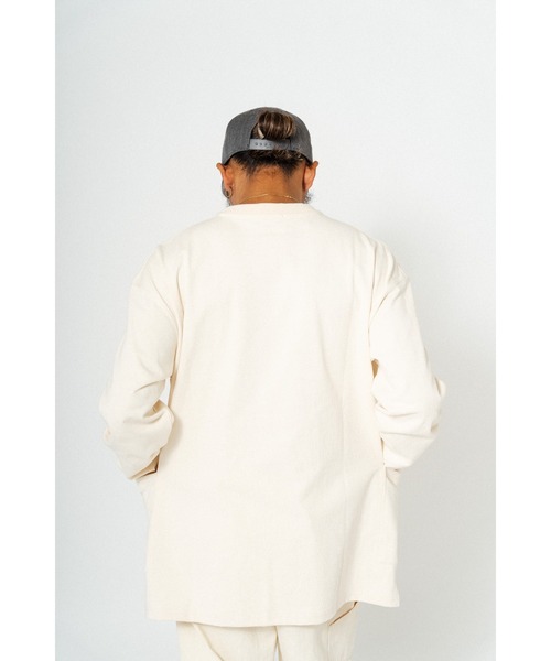 BIG MIKE（ビッグマイク）の「BIG MIKE ビックマイク/ 10oz ダブルポケット 長袖Tシャツ ロンT / 102418220（Tシャツ/カットソー・メンズ・グレイッシュブルー/ホワイト/オレンジ/スミクロ・MEDIUM/LARGE/X-LARGE）」の13枚目の写真