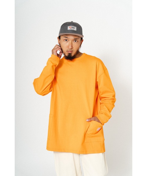 BIG MIKE（ビッグマイク）の「BIG MIKE ビックマイク/ 10oz ダブルポケット 長袖Tシャツ ロンT / 102418220（Tシャツ/カットソー・メンズ・グレイッシュブルー/ホワイト/オレンジ/スミクロ・MEDIUM/LARGE/X-LARGE）」の15枚目の写真