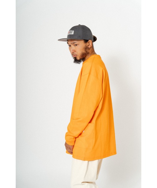 BIG MIKE（ビッグマイク）の「BIG MIKE ビックマイク/ 10oz ダブルポケット 長袖Tシャツ ロンT / 102418220（Tシャツ/カットソー・メンズ・グレイッシュブルー/ホワイト/オレンジ/スミクロ・MEDIUM/LARGE/X-LARGE）」の16枚目の写真
