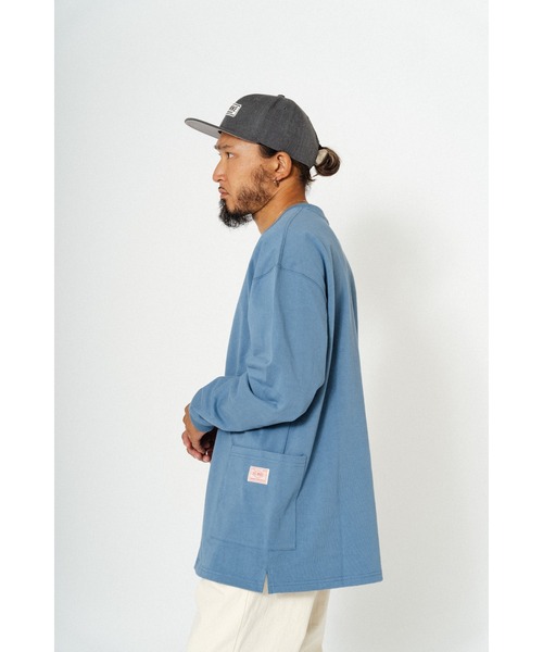BIG MIKE（ビッグマイク）の「BIG MIKE ビックマイク/ 10oz ダブルポケット 長袖Tシャツ ロンT / 102418220（Tシャツ/カットソー・メンズ・グレイッシュブルー/ホワイト/オレンジ/スミクロ・MEDIUM/LARGE/X-LARGE）」の19枚目の写真