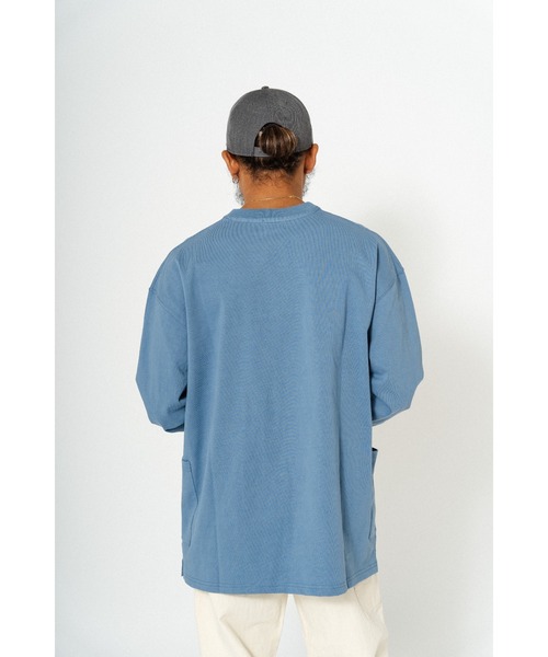 BIG MIKE（ビッグマイク）の「BIG MIKE ビックマイク/ 10oz ダブルポケット 長袖Tシャツ ロンT / 102418220（Tシャツ/カットソー・メンズ・グレイッシュブルー/ホワイト/オレンジ/スミクロ・MEDIUM/LARGE/X-LARGE）」の20枚目の写真