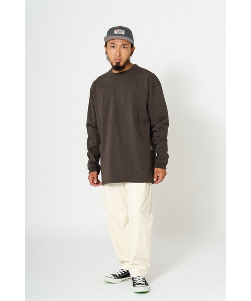 BIG MIKE（ビッグマイク）の「BIG MIKE ビックマイク/ 10oz ダブルポケット 長袖Tシャツ ロンT / 102418220（Tシャツ/カットソー・メンズ・グレイッシュブルー/ホワイト/オレンジ/スミクロ・MEDIUM/LARGE/X-LARGE）」の21枚目の写真