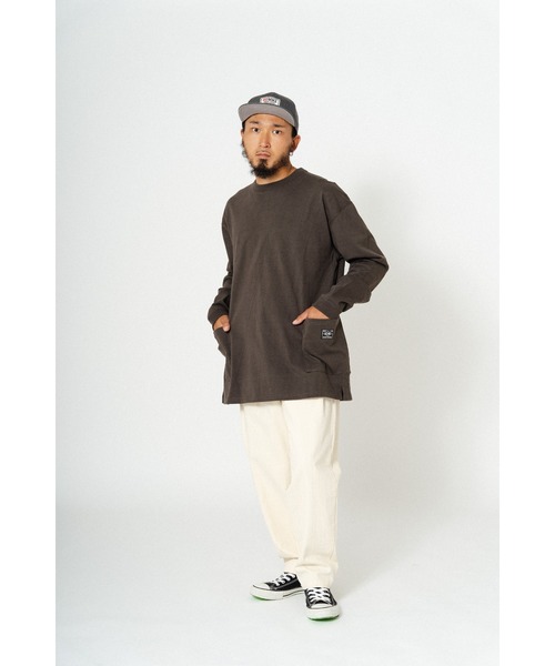 BIG MIKE（ビッグマイク）の「BIG MIKE ビックマイク/ 10oz ダブルポケット 長袖Tシャツ ロンT / 102418220（Tシャツ/カットソー・メンズ・グレイッシュブルー/ホワイト/オレンジ/スミクロ・MEDIUM/LARGE/X-LARGE）」の22枚目の写真