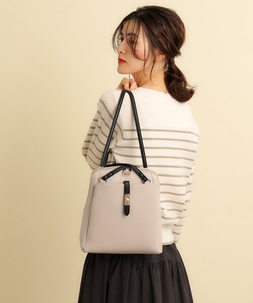 grove（グローブ）の「◆ベルトポケ2WAYリュック（バックパック/リュック・レディース・ベージュ系8/ブラウン系その他/ブラック/ライトグレー・00）」の4枚目の写真