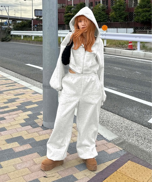 sedacle girl(セダクルガール)の「裏起毛クロスジョガーパンツ【SETUP着用可能】(スウェットパンツ・レディース・ブラック/ピンク/グレー・FREE)」の11枚目の写真
