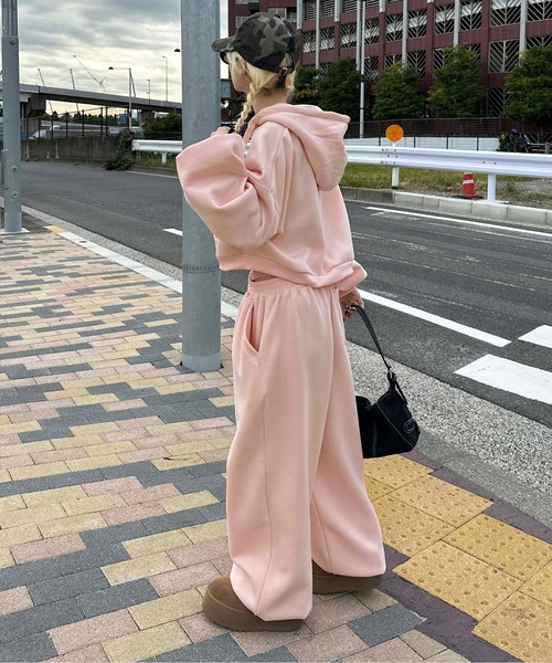 sedacle girl(セダクルガール)の「裏起毛クロスジョガーパンツ【SETUP着用可能】(スウェットパンツ・レディース・ブラック/ピンク/グレー・FREE)」の20枚目の写真