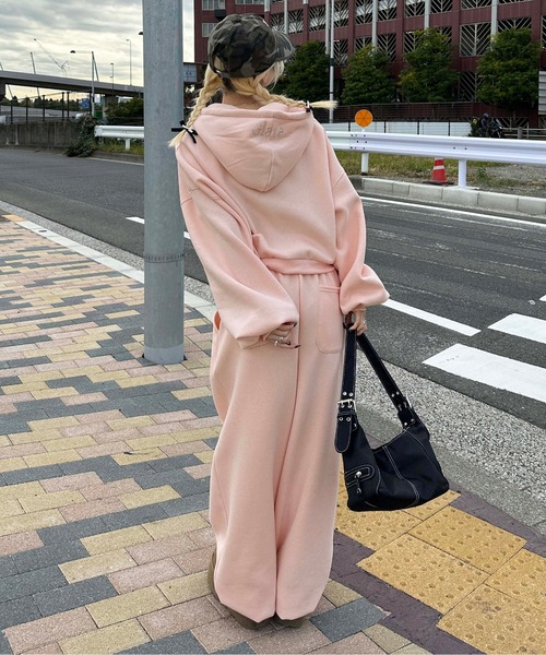 sedacle girl(セダクルガール)の「裏起毛クロスジョガーパンツ【SETUP着用可能】(スウェットパンツ・レディース・ブラック/ピンク/グレー・FREE)」の21枚目の写真