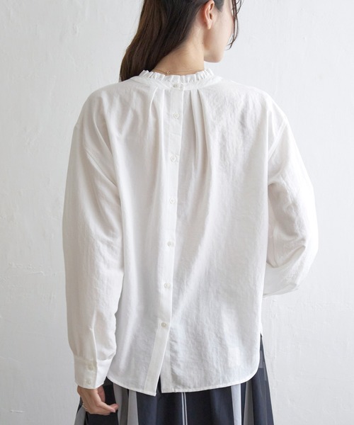 ikka（イッカ）の「【親子コーデ】襟フリル2WAYブラウス（シャツ/ブラウス・レディース・ピンク/ホワイト/ネイビー/オフホワイト/スカイブルー・L/S/M）」の18枚目の写真