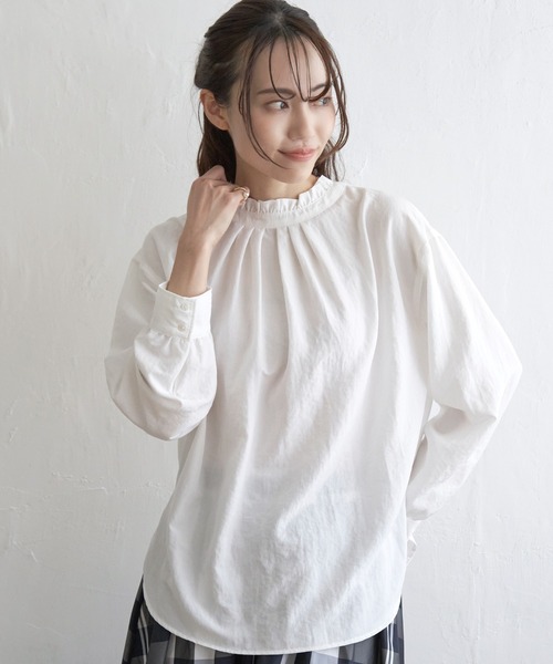 ikka（イッカ）の「【親子コーデ】襟フリル2WAYブラウス（シャツ/ブラウス・レディース・ピンク/ホワイト/ネイビー/オフホワイト/スカイブルー・L/S/M）」の17枚目の写真