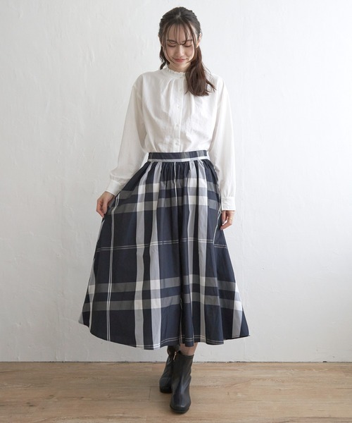 ikka（イッカ）の「【親子コーデ】襟フリル2WAYブラウス（シャツ/ブラウス・レディース・ピンク/ホワイト/ネイビー/オフホワイト/スカイブルー・L/S/M）」の9枚目の写真