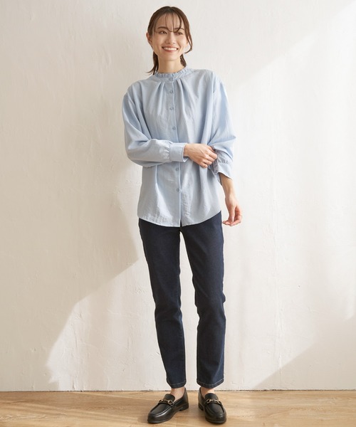 ikka（イッカ）の「【親子コーデ】襟フリル2WAYブラウス（シャツ/ブラウス・レディース・ピンク/ホワイト/ネイビー/オフホワイト/スカイブルー・L/S/M）」の11枚目の写真