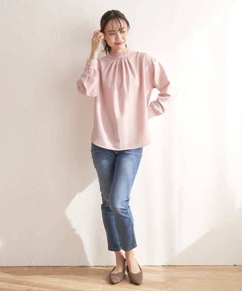 ikka（イッカ）の「【親子コーデ】襟フリル2WAYブラウス（シャツ/ブラウス・レディース・ピンク/ホワイト/ネイビー/オフホワイト/スカイブルー・L/S/M）」の16枚目の写真