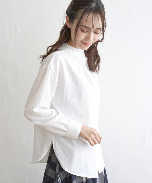 ikka（イッカ）の「【親子コーデ】襟フリル2WAYブラウス（シャツ/ブラウス・レディース・ピンク/ホワイト/ネイビー/オフホワイト/スカイブルー・L/S/M）」の22枚目の写真