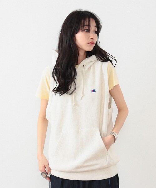 Champion(チャンピオン)の「Champion × BEAMS BOY / 別注 リバースウィーブ(R) パーカー ベスト(ベスト・レディース・グレー/ナチュラル・SMALL)」の7枚目の写真