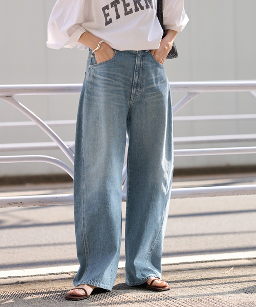 FRAMeWORK ワイドレッグデニムパンツ　カーブパンツ40 セール】≪追加≫denim カーブパンツ2（デニムパンツ）｜FRAMeWORK