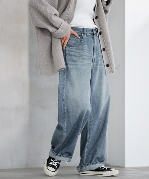 FRAMeWORK ワイドレッグデニムパンツ　カーブパンツ40 denim カーブパンツ（デニムパンツ）｜FRAMeWORK（フレーム
