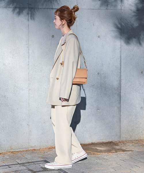 B.C STOCK（ベーセーストック）の「ストレートベイカーパンツ（スラックス・レディース・ベージュ系その他/アイボリー/ネイビー・MEDIUM/SMALL）」の5枚目の写真