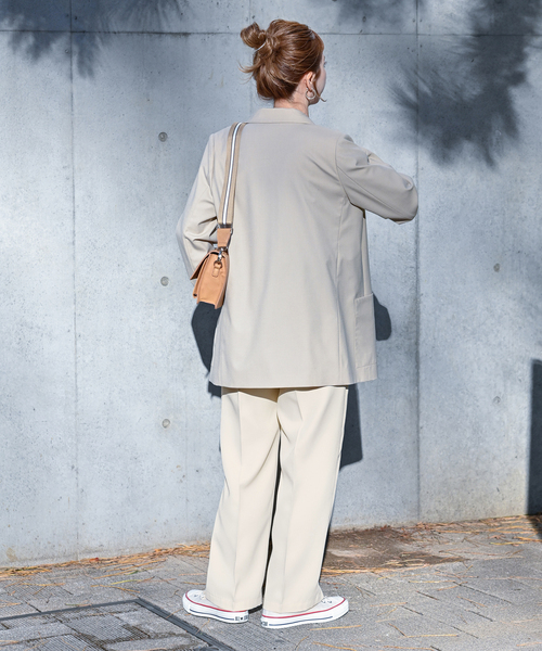 B.C STOCK（ベーセーストック）の「ストレートベイカーパンツ（スラックス・レディース・ベージュ系その他/アイボリー/ネイビー・MEDIUM/SMALL）」の6枚目の写真