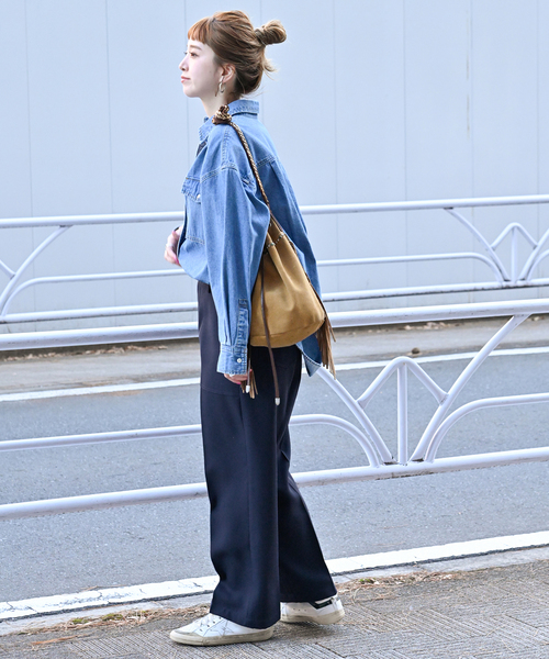 B.C STOCK（ベーセーストック）の「ストレートベイカーパンツ（スラックス・レディース・ベージュ系その他/アイボリー/ネイビー・MEDIUM/SMALL）」の19枚目の写真