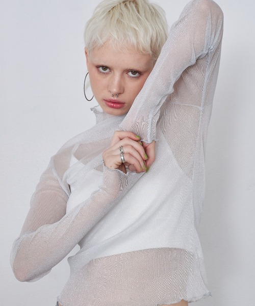 casane(カサネ)の「シアーメローラメトップス(その他トップス・レディース・グレー/ホワイト/ブラック/ブラウン・FREE)」の21枚目の写真