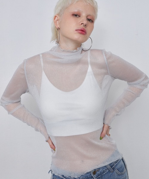 casane(カサネ)の「シアーメローラメトップス(その他トップス・レディース・グレー/ホワイト/ブラック/ブラウン・FREE)」の19枚目の写真