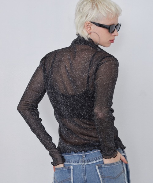 casane(カサネ)の「シアーメローラメトップス(その他トップス・レディース・グレー/ホワイト/ブラック/ブラウン・FREE)」の10枚目の写真