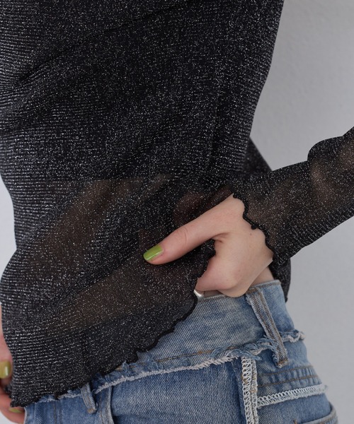 casane(カサネ)の「シアーメローラメトップス(その他トップス・レディース・グレー/ホワイト/ブラック/ブラウン・FREE)」の15枚目の写真