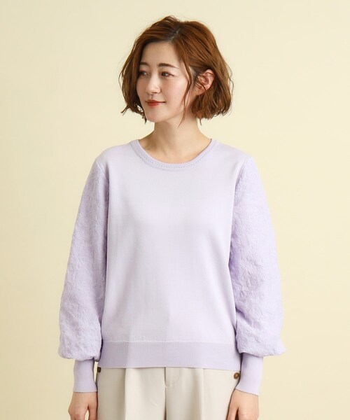 grove(グローブ)の「◆刺繍スリーブニットプルオーバー(ニット/セーター・レディース・オフホワイト/パープル/ネイビー・02/03/01)」の10枚目の写真