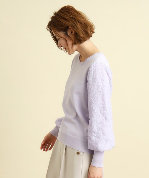 grove(グローブ)の「◆刺繍スリーブニットプルオーバー(ニット/セーター・レディース・オフホワイト/パープル/ネイビー・02/03/01)」の11枚目の写真