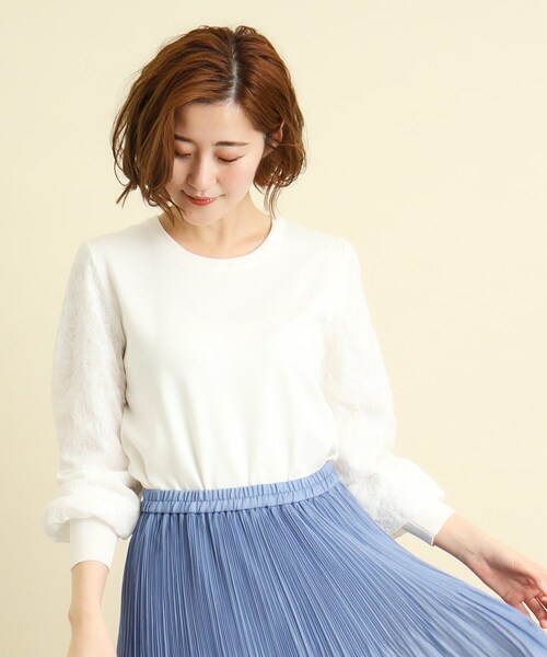 grove(グローブ)の「◆刺繍スリーブニットプルオーバー(ニット/セーター・レディース・オフホワイト/パープル/ネイビー・02/03/01)」の16枚目の写真
