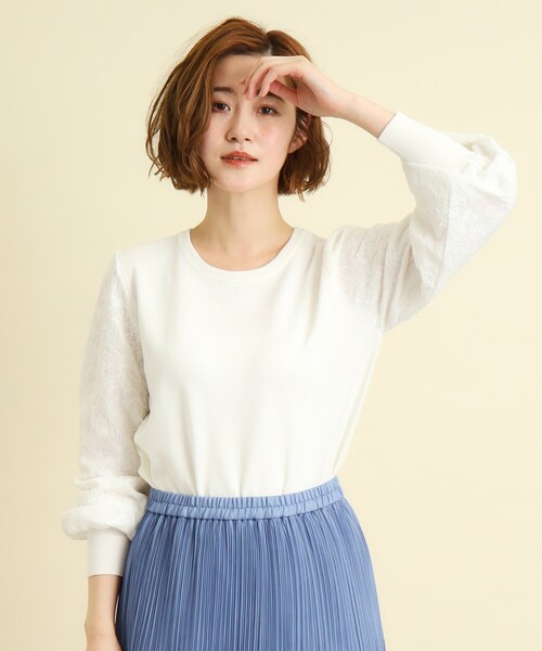grove(グローブ)の「◆刺繍スリーブニットプルオーバー(ニット/セーター・レディース・オフホワイト/パープル/ネイビー・02/03/01)」の17枚目の写真