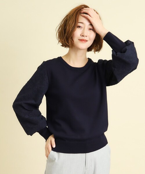 grove(グローブ)の「◆刺繍スリーブニットプルオーバー(ニット/セーター・レディース・オフホワイト/パープル/ネイビー・02/03/01)」の20枚目の写真