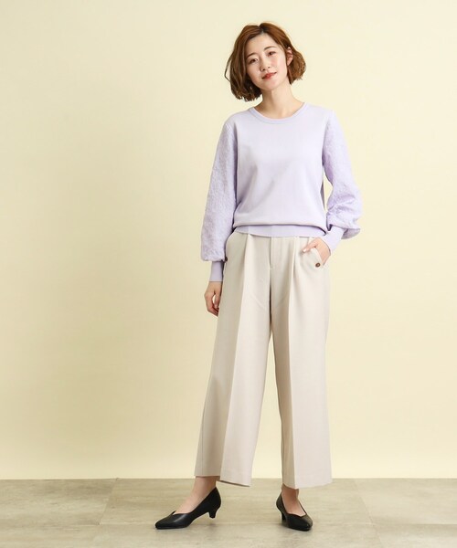 grove(グローブ)の「◆刺繍スリーブニットプルオーバー(ニット/セーター・レディース・オフホワイト/パープル/ネイビー・02/03/01)」の9枚目の写真