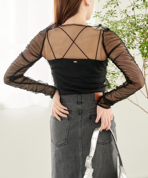 Chico（チコ）の「【2サイズ展開/2024SS】パット付バッククロスベアキャミ（キャミソール・レディース・ゴールド/ホワイト/シルバー/グレー/ブラック・1/0）」の11枚目の写真