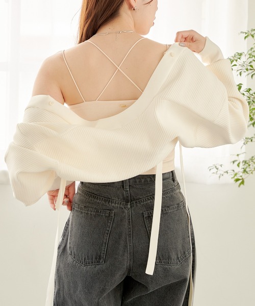 Chico（チコ）の「【2サイズ展開/2024SS】パット付バッククロスベアキャミ（キャミソール・レディース・ゴールド/ホワイト/シルバー/グレー/ブラック・1/0）」の19枚目の写真