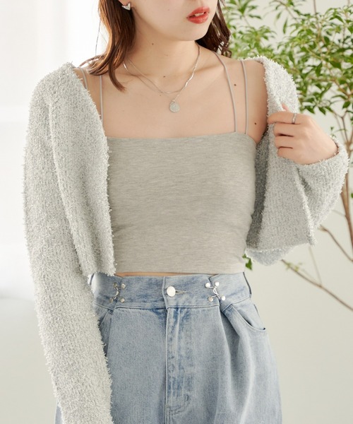 Chico（チコ）の「【2サイズ展開/2024SS】パット付バッククロスベアキャミ（キャミソール・レディース・ゴールド/ホワイト/シルバー/グレー/ブラック・1/0）」の10枚目の写真