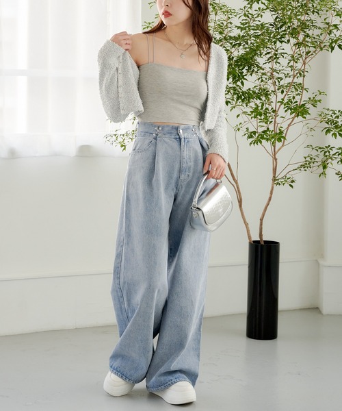 Chico（チコ）の「【2サイズ展開/2024SS】パット付バッククロスベアキャミ（キャミソール・レディース・ゴールド/ホワイト/シルバー/グレー/ブラック・1/0）」の15枚目の写真