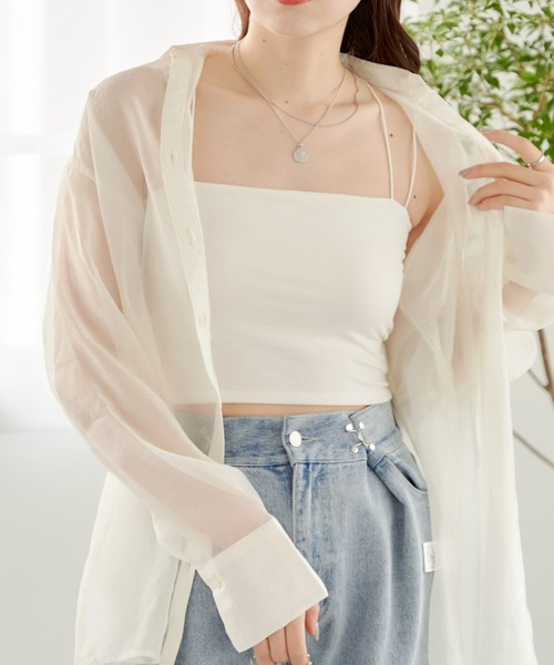 Chico（チコ）の「【2サイズ展開/2024SS】パット付バッククロスベアキャミ（キャミソール・レディース・ゴールド/ホワイト/シルバー/グレー/ブラック・1/0）」の6枚目の写真