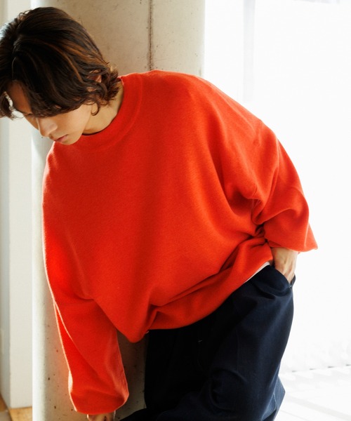 ADAM ET ROPE'（アダムエロペ）の「【WEB限定】ルーズシルエット ミラノリブ モックネック ニットプルオーバー / ユニセックス（ニット/セーター・メンズ・ブラック/オレンジ系その他/ブルー系その他5・M/L）」の8枚目の写真