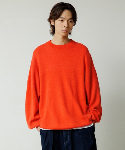 ADAM ET ROPE'（アダムエロペ）の「【WEB限定】ルーズシルエット ミラノリブ モックネック ニットプルオーバー / ユニセックス（ニット/セーター・メンズ・ブラック/オレンジ系その他/ブルー系その他5・M/L）」の11枚目の写真