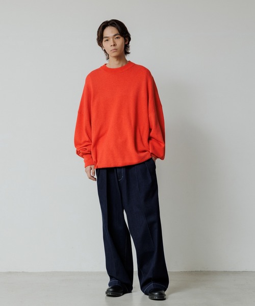 ADAM ET ROPE'（アダムエロペ）の「【WEB限定】ルーズシルエット ミラノリブ モックネック ニットプルオーバー / ユニセックス（ニット/セーター・メンズ・ブラック/オレンジ系その他/ブルー系その他5・M/L）」の17枚目の写真