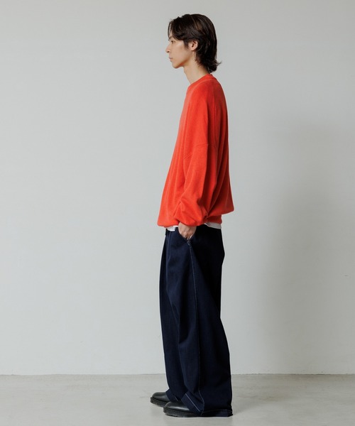 ADAM ET ROPE'（アダムエロペ）の「【WEB限定】ルーズシルエット ミラノリブ モックネック ニットプルオーバー / ユニセックス（ニット/セーター・メンズ・ブラック/オレンジ系その他/ブルー系その他5・M/L）」の20枚目の写真