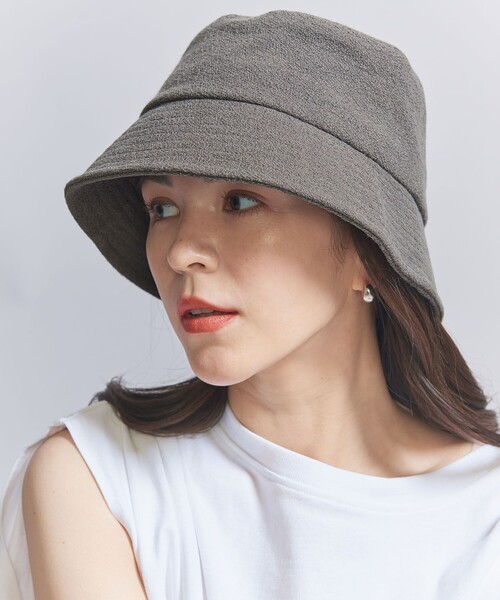 BEAUTY&YOUTH UNITED ARROWS（ビューティーアンドユースユナイテッドアローズ）の「麻コットン バケットハット（ハット・レディース・ナチュラル/ダークグレー/ライム・FREE）」の4枚目の写真
